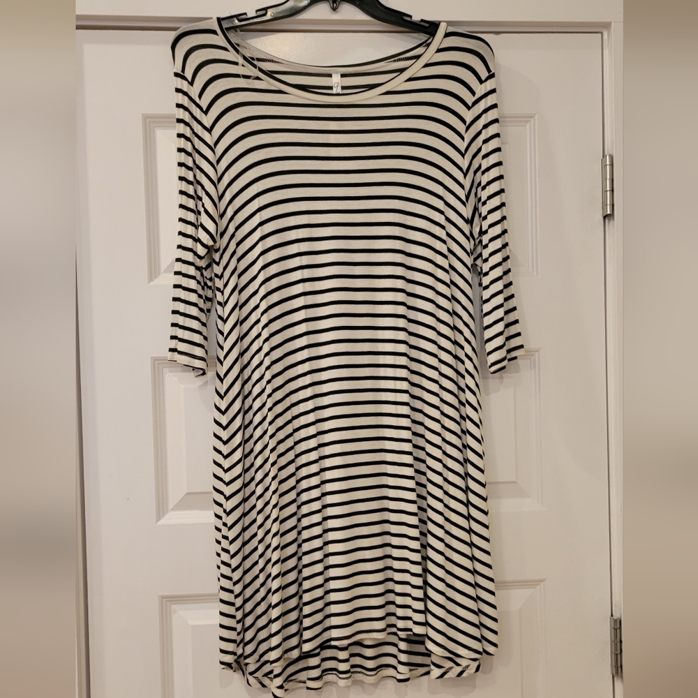 Soft Stretchy T Shirt Dress w/Pockets